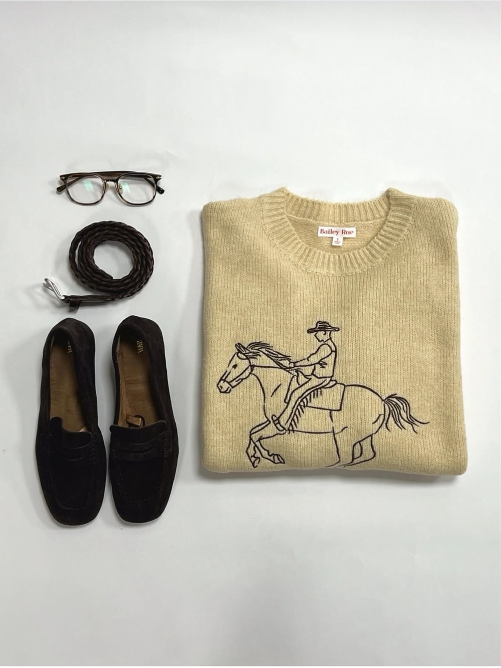 Bailey Rose Rodeo Embroidery Sweater Butter S